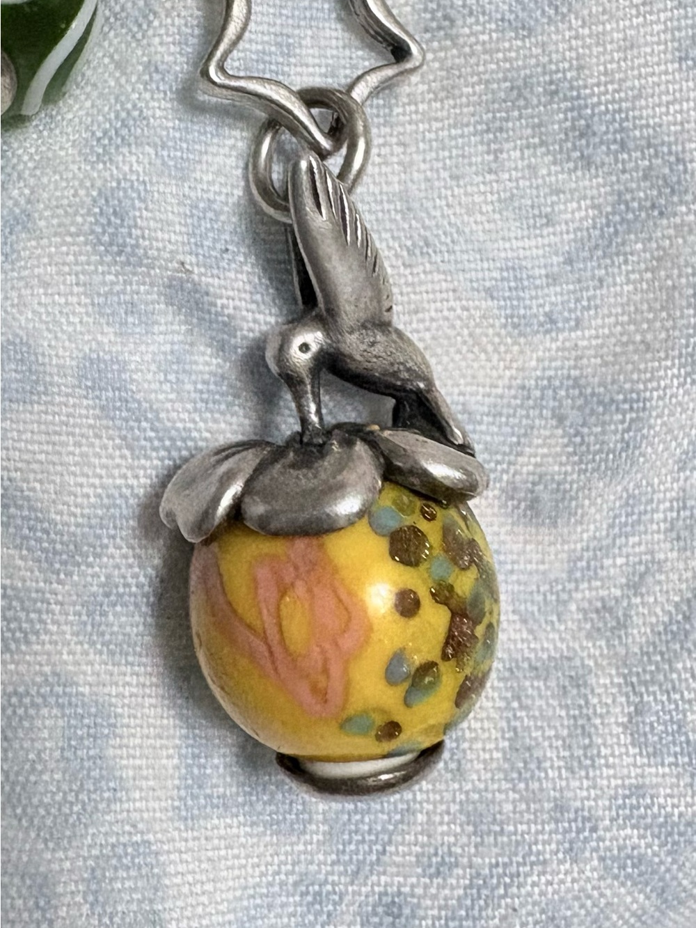 James Avery Yellow and Silver Hummingbird Charm - Picture 3 of 3